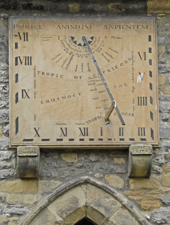 Sundial on Eyam Church