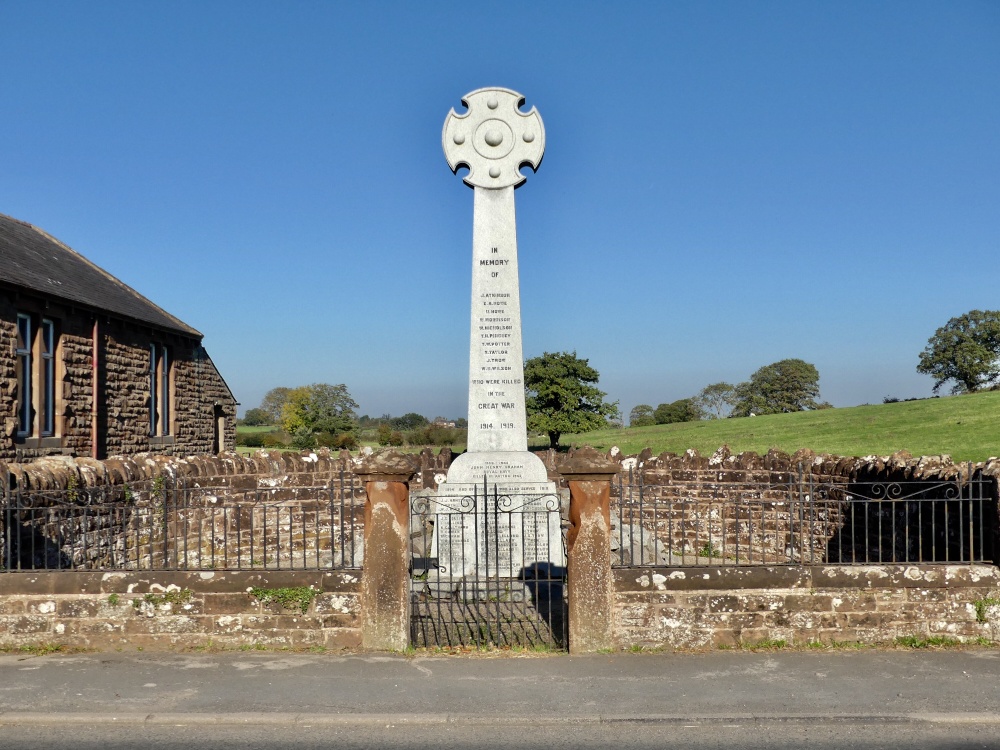 A FIRST WORLD WAR MONUMENT TO THE MEN FROM CUMWHINTON,CUMBRIA