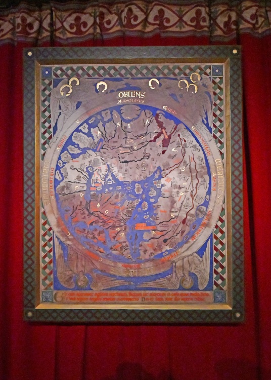 ancient world map at Dover Castle Great Tower
