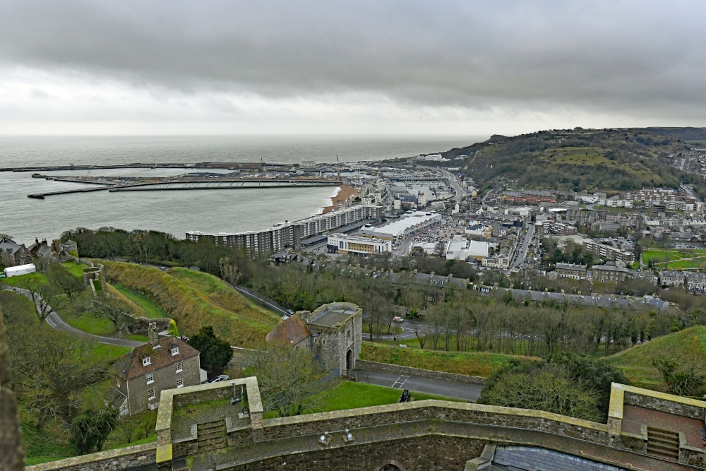 view from the top of the Great Tower at Dover Castle