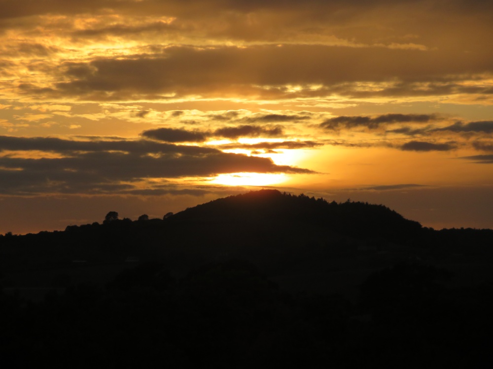 Glorious sunset in front of farmhouse B&B (Gerrards Farm) near Pilsdon, Dorset photo by Robin Edmonds