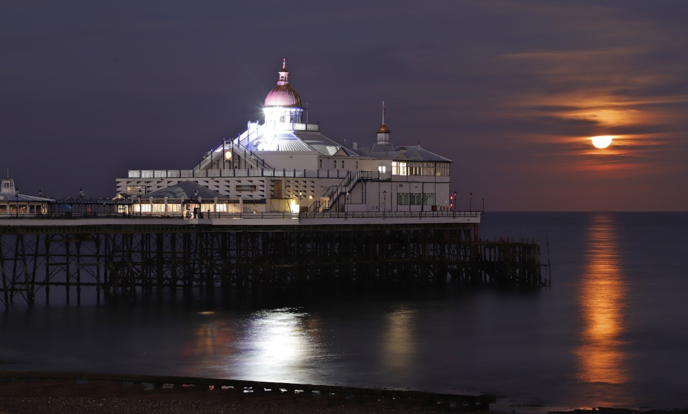 Moonrise over Eastbourne Pier