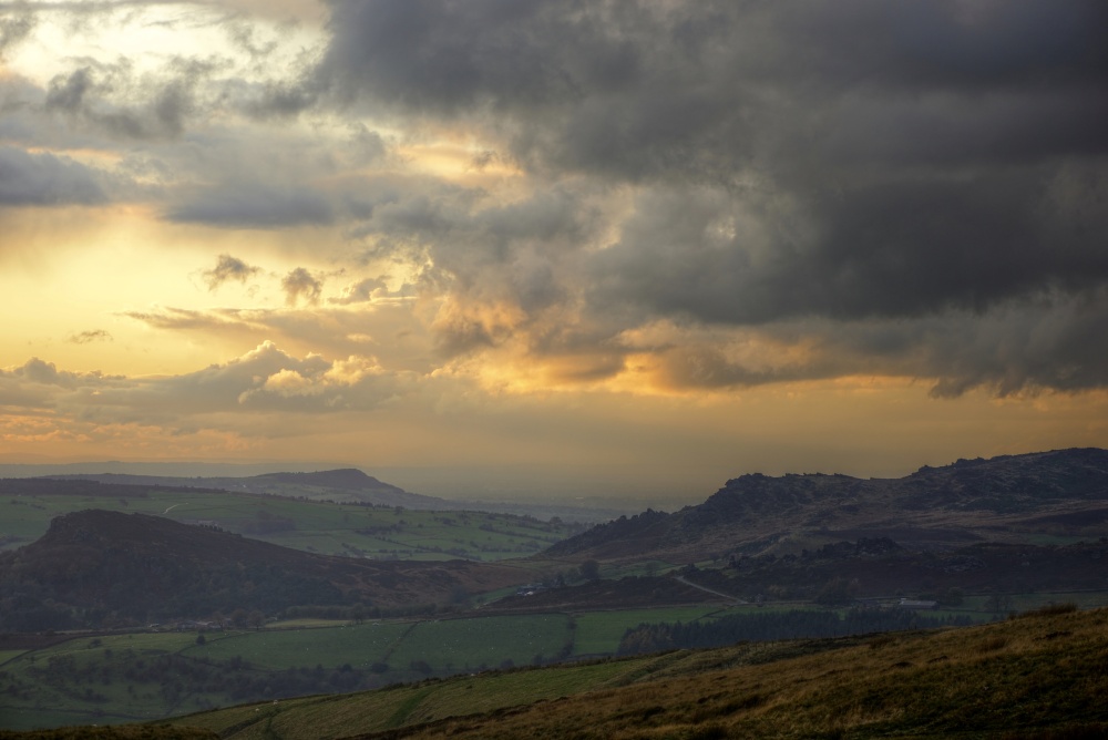 Rain Clouds over The Roaches near Upper Hulme, Staffordshire Moorlands photo by AJTooth