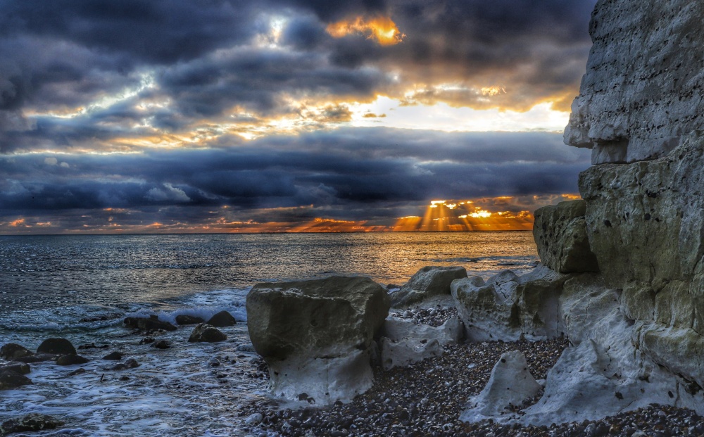 Sunset from Hope Gap, Seaford, East Sussex