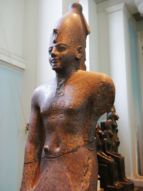 Statue of ancient Egyptian Pharaoh in the British Museum