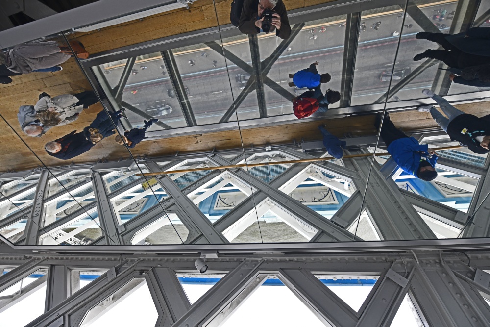 Mirrored ceiling at Tower Bridge