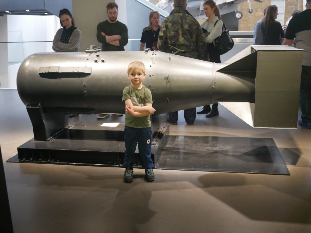 Little Boy bomb used on Hiroshima, in the Imperial War Museum, London