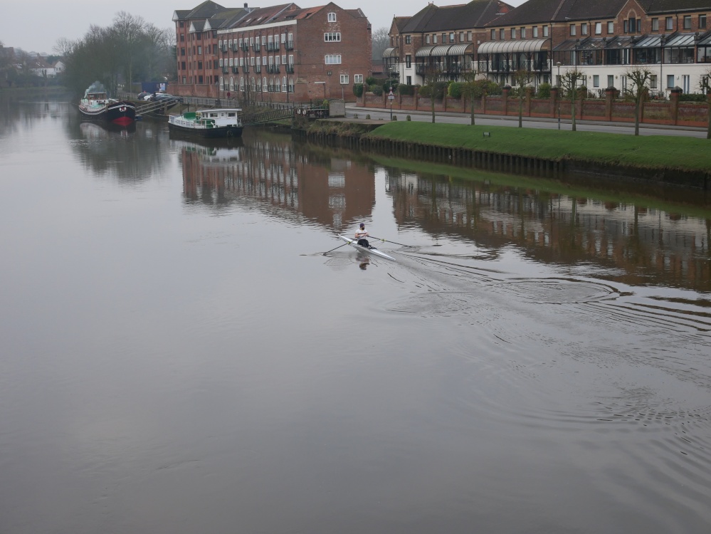 Another view of the rower on the Ouse in York