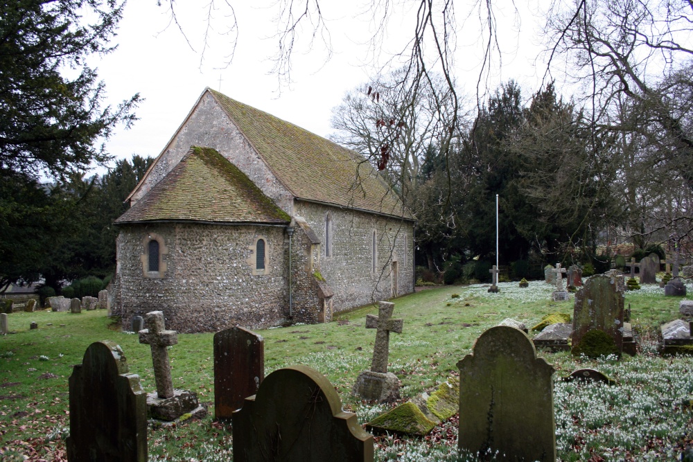 Photograph of Snowdrops at St Botolph's Church, Swyncombe