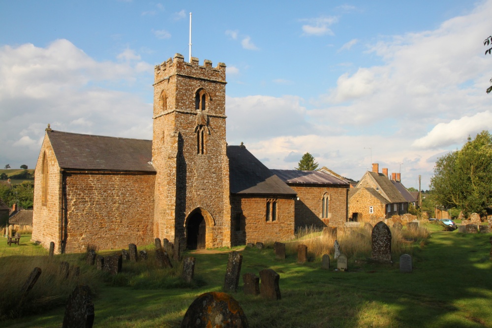 Photograph of St. Anne's Church, Epwell, in the late afternoon sunlight