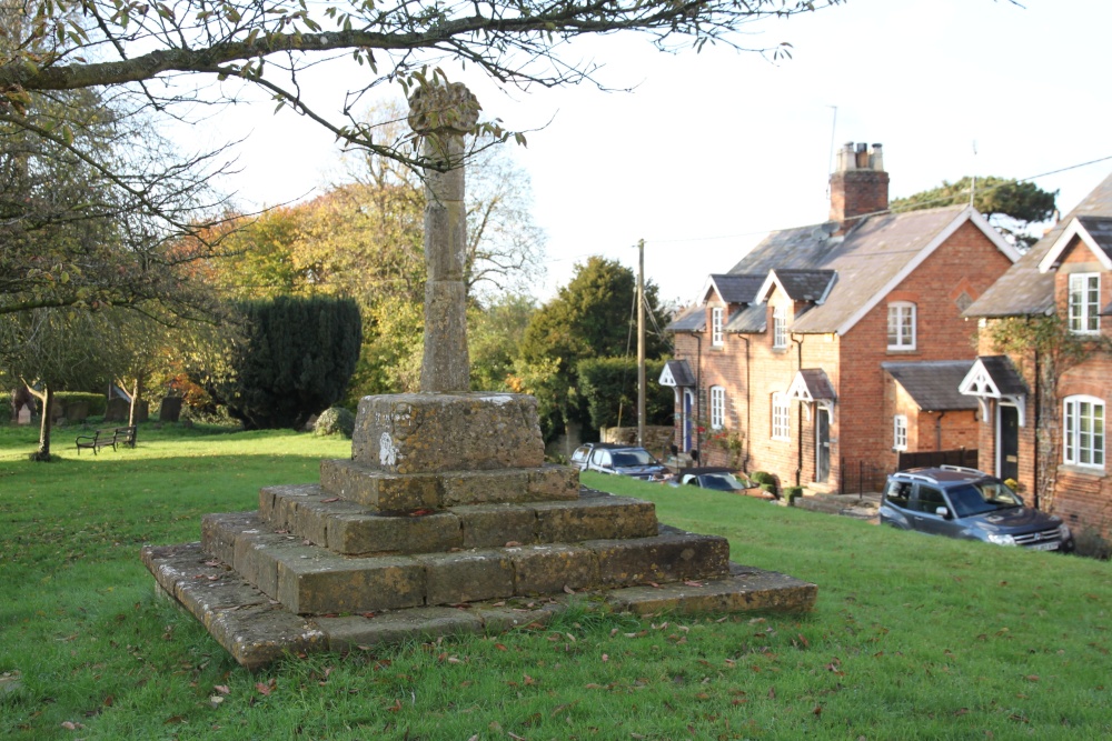 The medieval preaching cross outside the church in Somerton