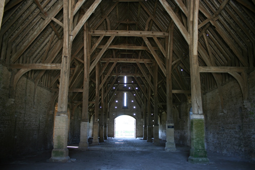Photograph of The interior of Great Coxwell Barn, Great Coxwell