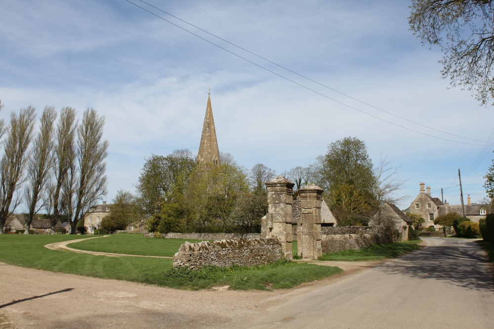 Photograph of The impressive stone gate posts at Broadwell