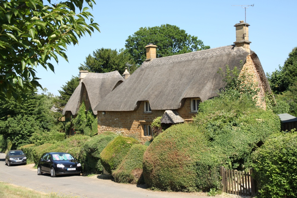 One of the many lovely thatched cottages in Great Tew