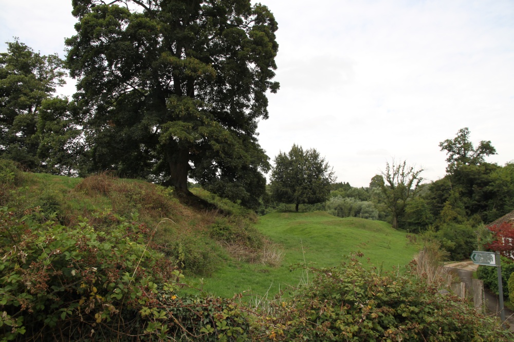 The earthwoks of the castle ruins at Swerford