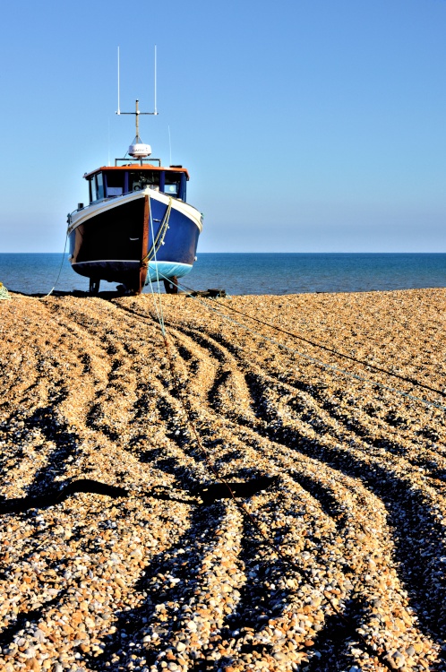 A Fishing Boat on the Shingle at Dungeness with Wavy Drag Trails