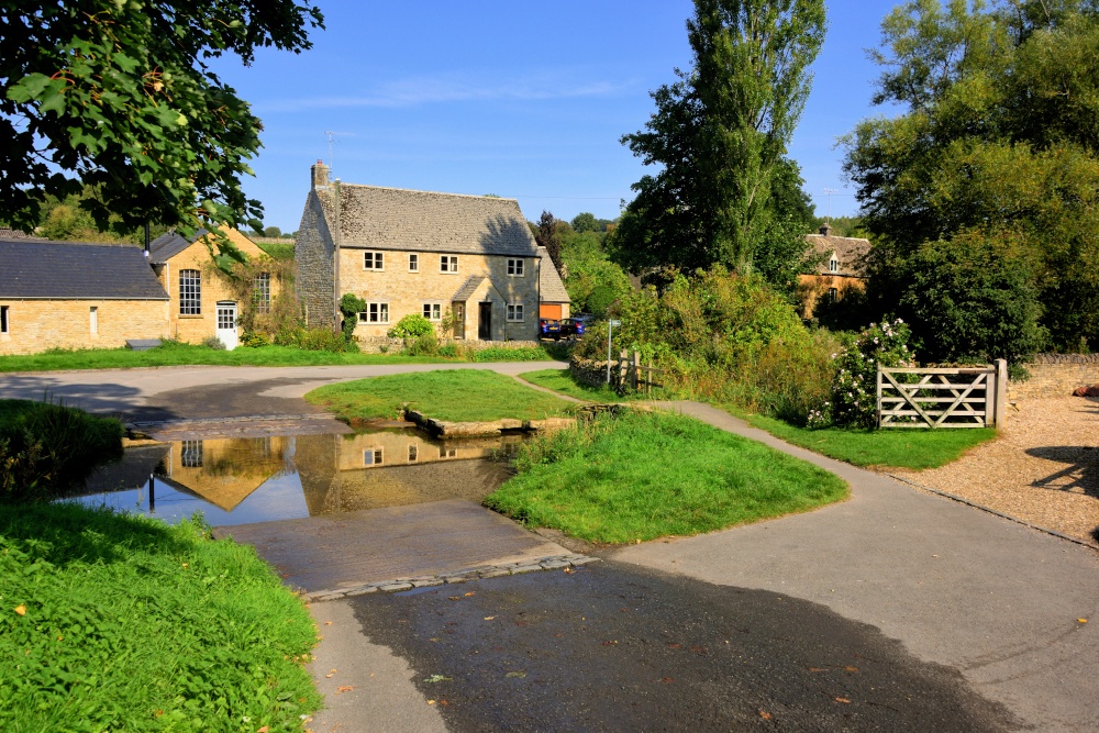 Photograph of View Across the Eye Ford at Upper Slaughter