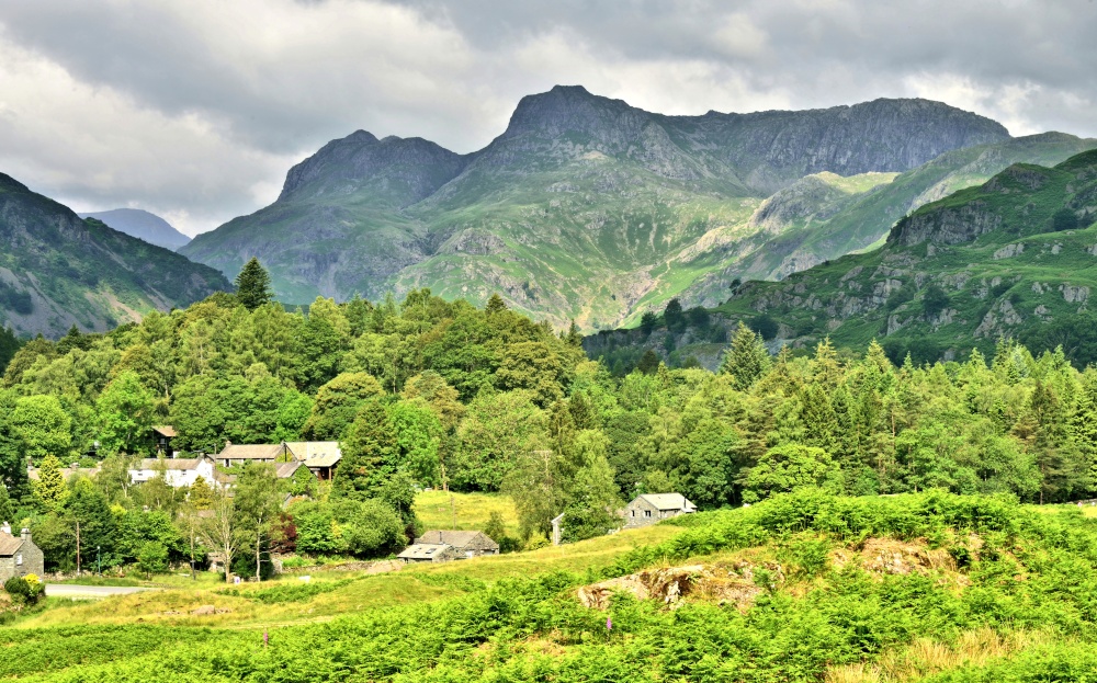 Elterwater Village & the Langdale Pikes in the Lake District