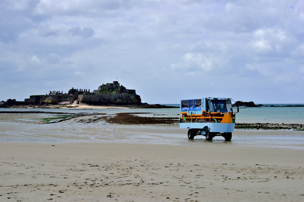The Amphibious Ferry Returning to St Helier From Elizabeth Castle at Low Tide