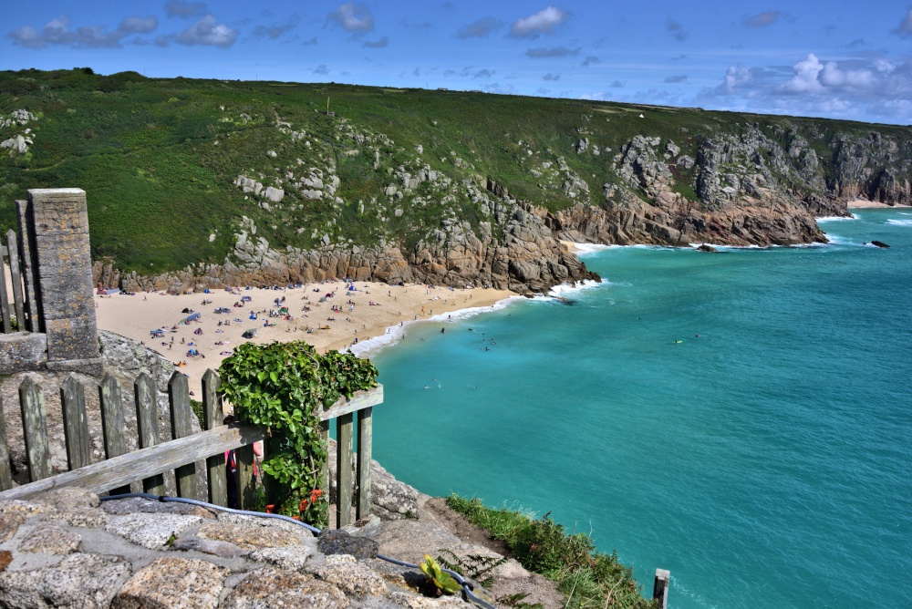 Photograph of Porthcurno Beach Viewed from the Minack Theatre