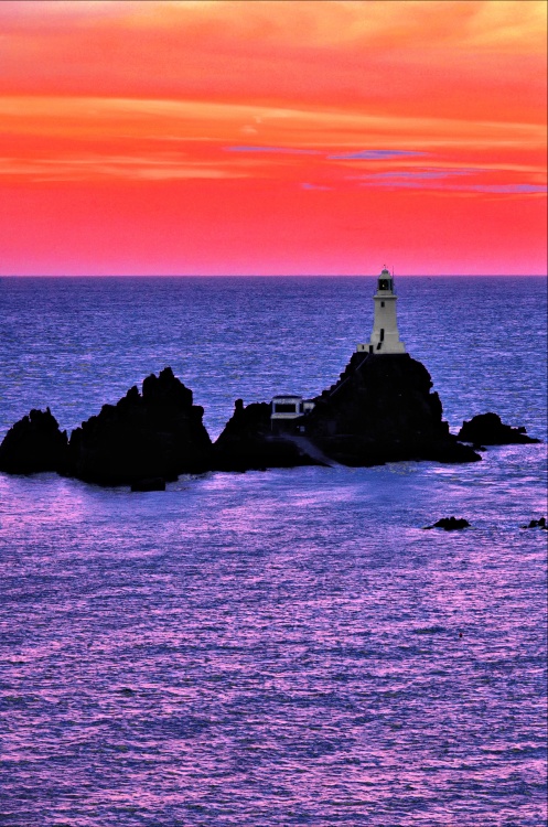 Corbière Lighthouse at Sunset (Portrait View)