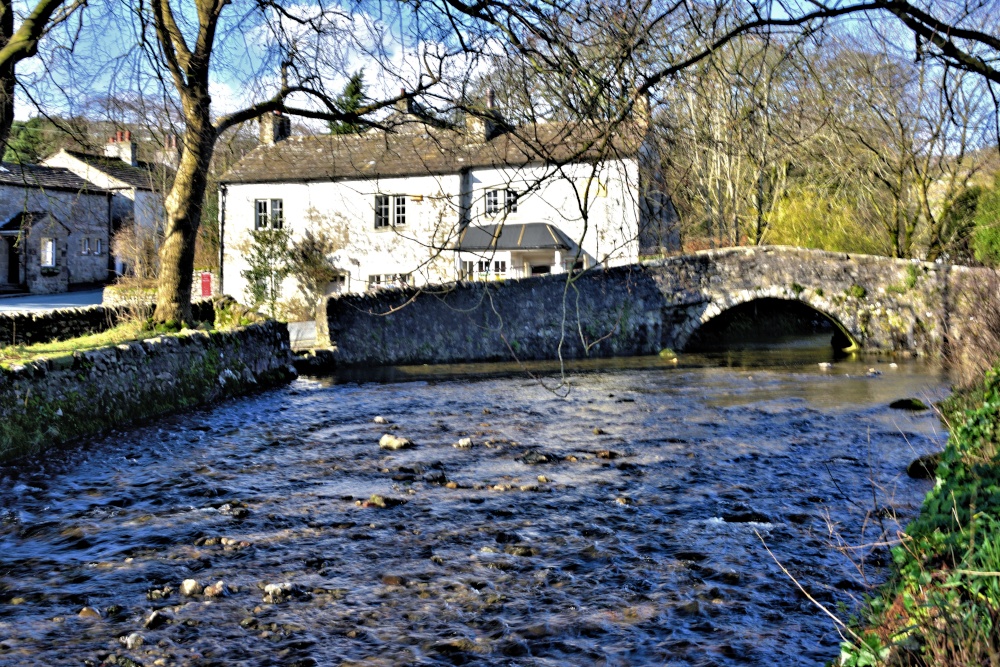 Malham Beck Flowing by the Old Post Office in Malham Village