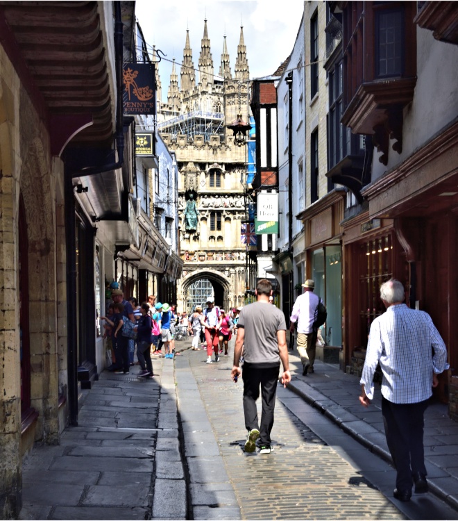 View Down Mercery Lane to Christchurch Cathedral Gate