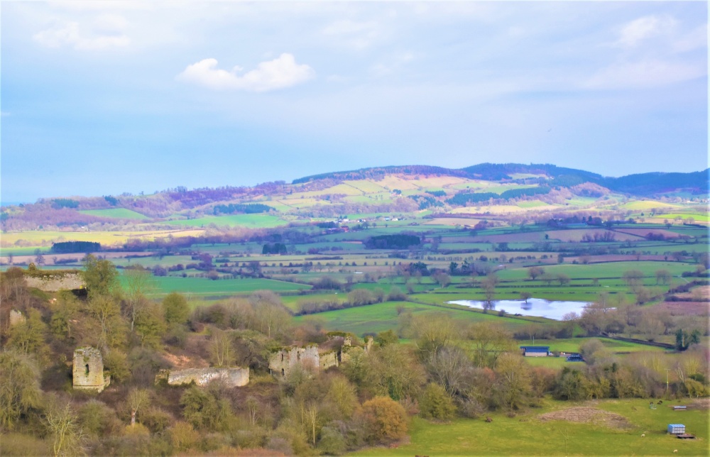 A view of Wigmore Castle Ruins.
