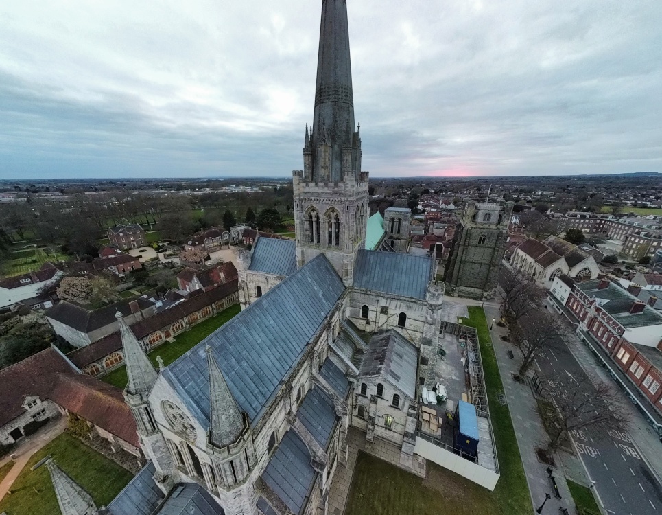 Aerial view of Chichester Cathedral