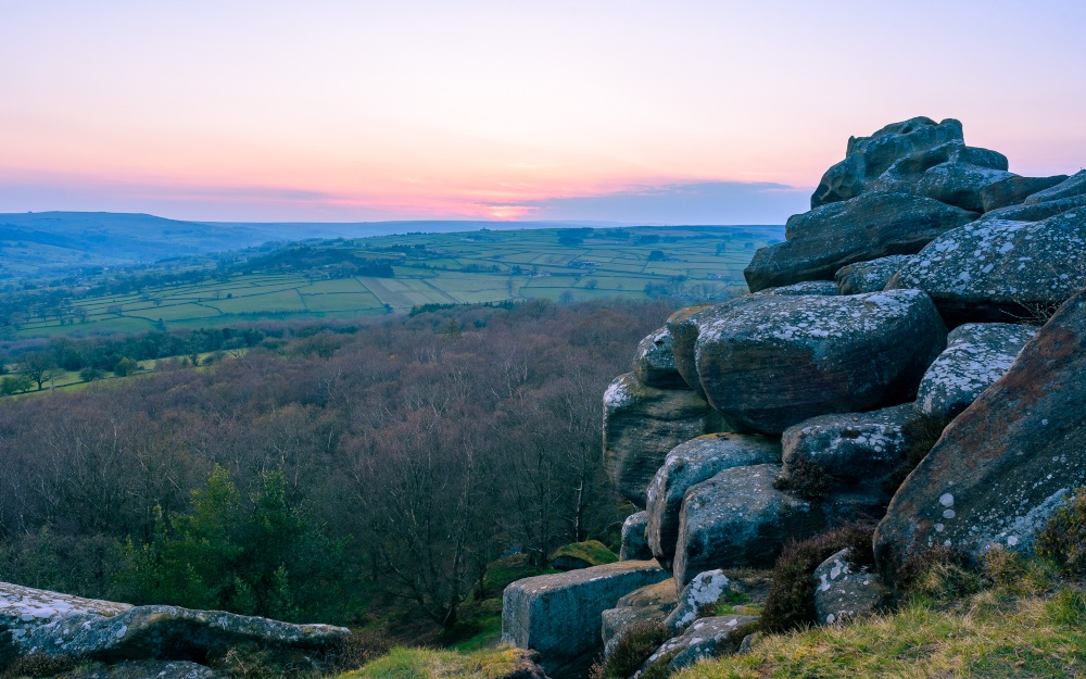 Brimham Rocks in the golden hour photo by Dick Lloyd