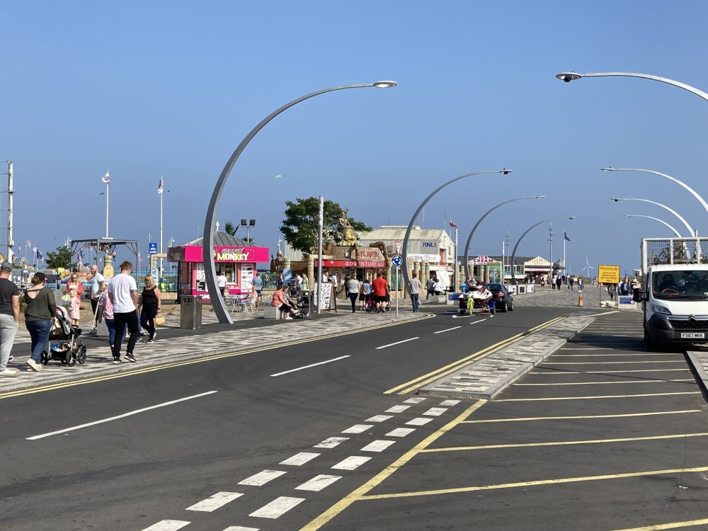Promenade to beach at Skegness Beach Lincolnshire