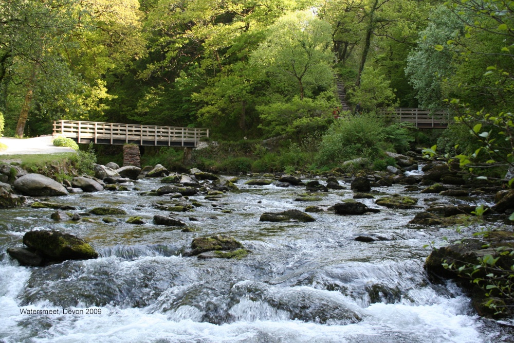 The confluence of the River Lyn and Hoar Oak Water at Watersmeet