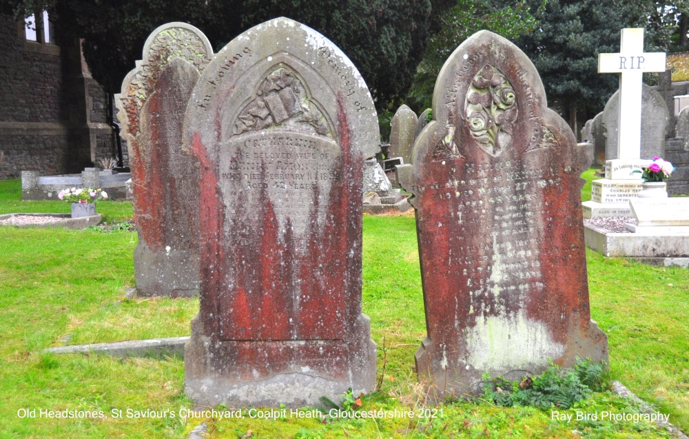 Photograph of Old Headstones, St Saviour's Churchyard, Coalpit Heath, Gloucestershire 2021