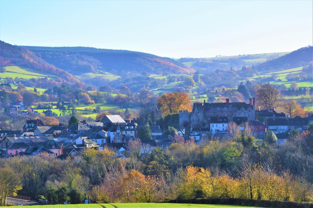 Photograph of The town and Castle in Hay on Wye.