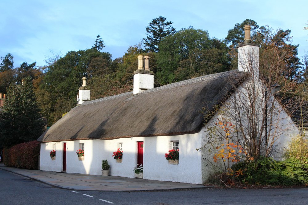 Glamis, Scotland,  village cottage