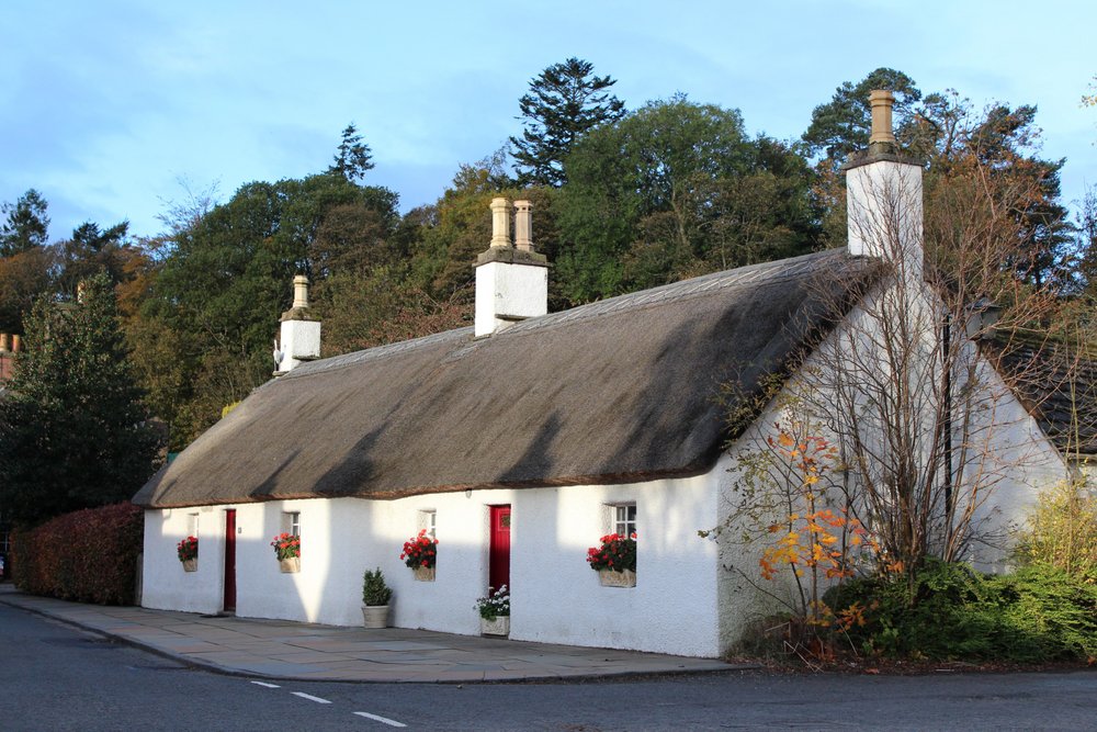 Photograph of Glamis, Scotland,  village cottage