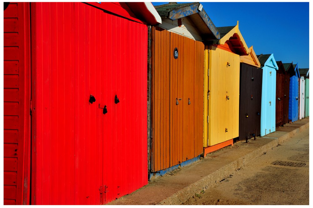 Red beach hut