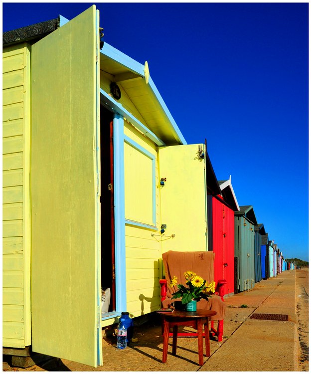 Yellow beach hut