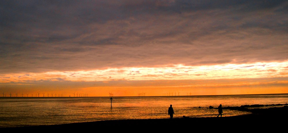 Sun rise on Clacton beach