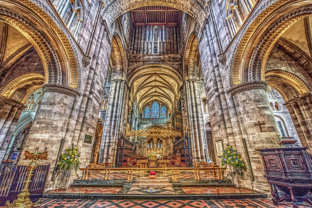 Cathedral Church of St Mary and St Ethelbert, Hereford: the transept, looking east photo by David James