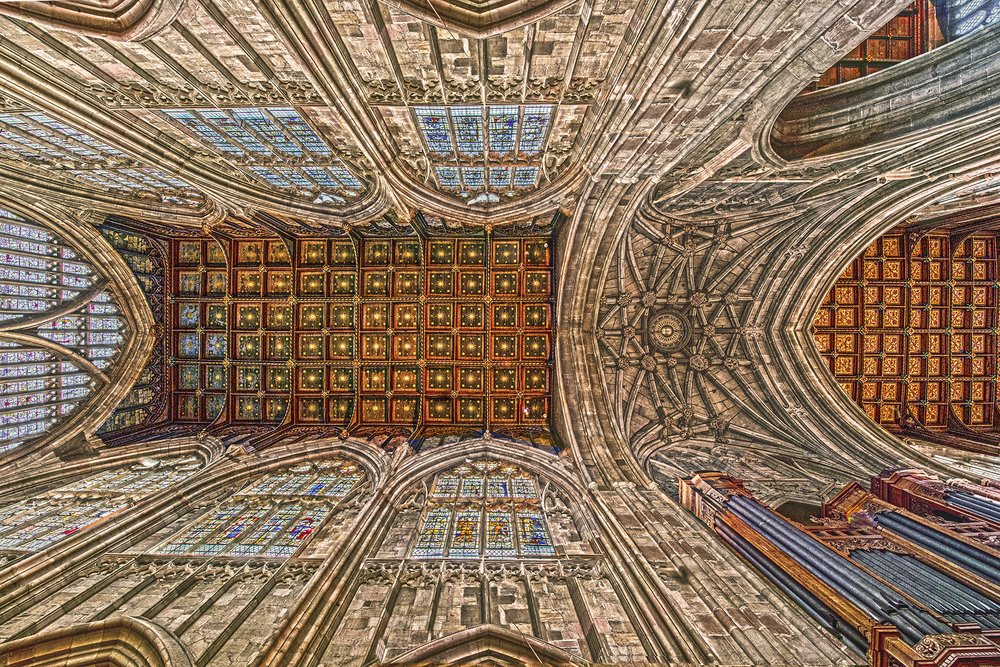 Priory Church of St Mary and St Michael, Great Malvern: the choir ceiling