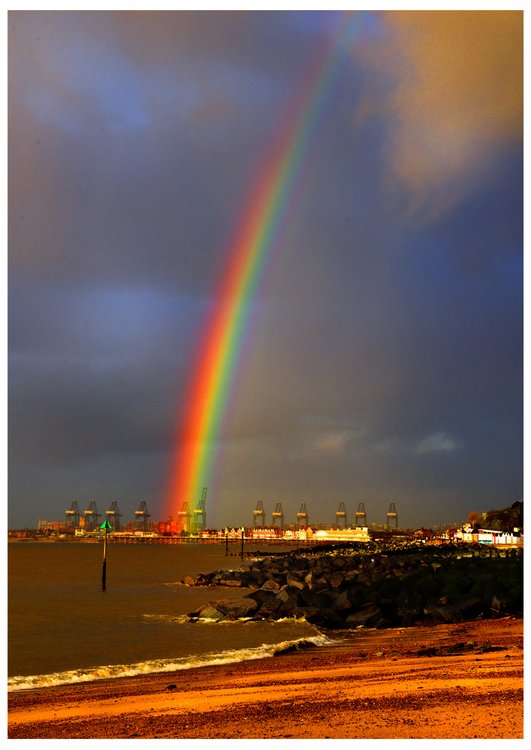 Rainbow over the docks