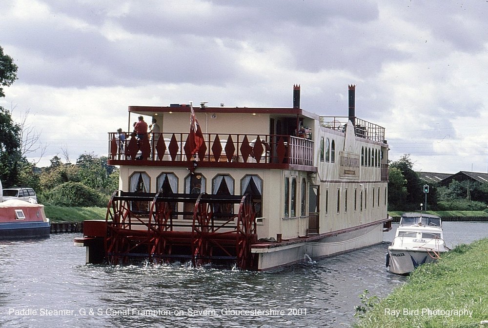 Paddle Steamer on G & S Canal,, Frampton on Severn, Gloucestershire 2001