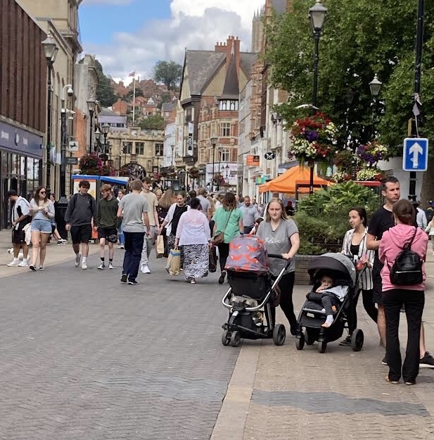 Busy high street