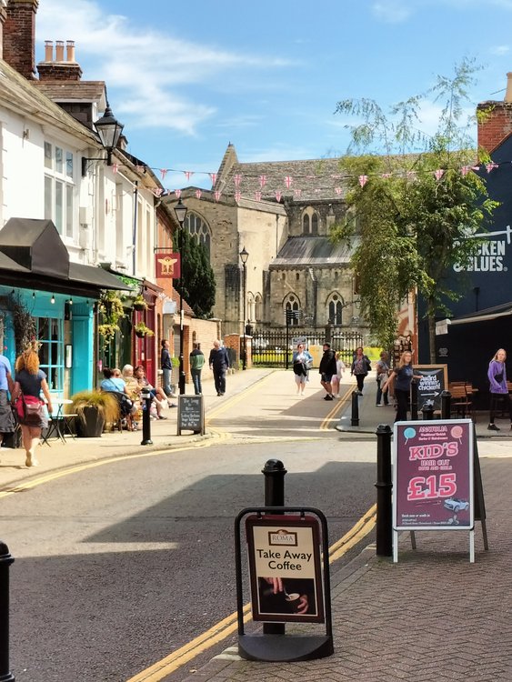 View looking along Church Street in Christchurch