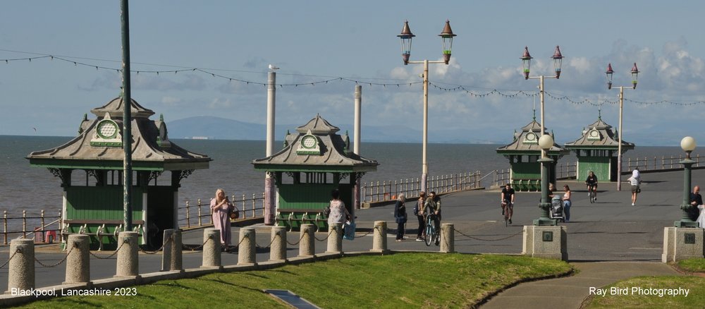 Shelters on Promenade, Blackpool, Lancashire  2023