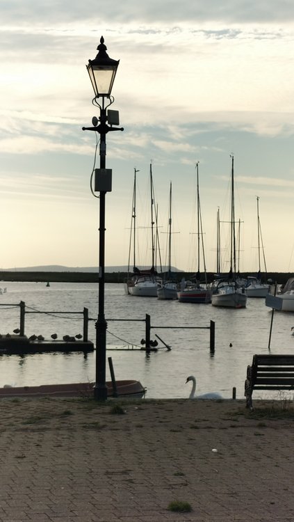 Elegant Victorian lamppost setting off the splendid view from Town Quay in Christchurch