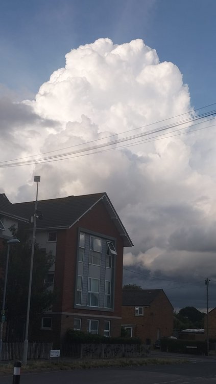 Amazing and awe-inspiring majestic cumulonimbus cloud over Somerford in Christchurch